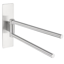 Carica l'immagine nel visualizzatore di Gallery, Porta Asciugamani Bagno Adesivo Girevole a 180°, Portasciugamani da Parete in Acciaio Inox 304 Porta Asciugamani Senza F
