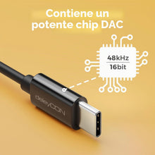 Carica l'immagine nel visualizzatore di Gallery, deleyCON USB-C a 3,5mm Audio Adattatore - DAC-Chip &amp; TRRS - USB Tipo-C Connettore a Presa Jack - Compatibile con Smartph