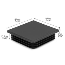 Carica l'immagine nel visualizzatore di Gallery, QWORK® 6 pezzi tappo quadrato, tappi lamellari per tubi quadrati, in plastica, nero, 80x80 mm