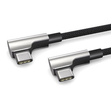 Carica l'immagine nel visualizzatore di Gallery, PAXO Cavo di ricarica da 0,2 m, 3A, cavo da USB C a USB C, USB 2.0, elegante spina angolata, guaina in tessuto particola