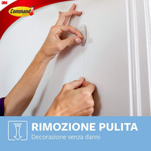Carica l'immagine nel visualizzatore di Gallery, Command Ganci Medi Trasparenti Adesivi, 2 Ganci e 4 Strisce - Accessori Salvaspazio senza Forare il muro, Tenuta: 900g