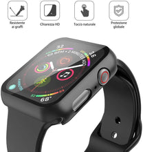 Carica l'immagine nel visualizzatore di Gallery, Misxi [2 Pezzi] Nero Cover Con Vetro Temperato per Apple Watch SE3/SE2/SE/Serie 6/Serie 5/Serie 4 44mm, Custodia Rigida 