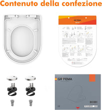 Carica l'immagine nel visualizzatore di Gallery, Ibergrif M41001 Sedile WC D Forma Chiusura Ammortizzata Bianco