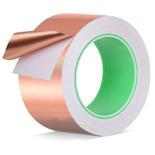 Carica l'immagine nel visualizzatore di Gallery, Nastro Lamina Rame, 50 mm x 20 m, Schermatura EMI, Repellente per Lumache, Argento