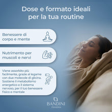 Carica l'immagine nel visualizzatore di Gallery, Bandini® Magnesio Bisglicinato 180 Capsule (2 mesi), 350 mg di Glicinato, Chelato per dose arricchito di Vitamina B1, B6