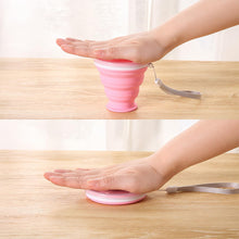 Carica l'immagine nel visualizzatore di Gallery, set di 2 tazze in silicone pieghevoli, Bicchiere Portatile Pieghevole da Viaggio con Coperchio in Plastica, con coperchi