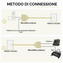 Carica l'immagine nel visualizzatore di Gallery, TECHZOCO Splitter Telefono RJ11 a Doppio Maschio con Cavo 10 cm, Adattatore 6P4C in Plastica, Beige