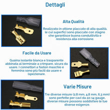 Carica l'immagine nel visualizzatore di Gallery, MMOBIEL 480 pz Assortimento di connettori a forcella Morsettiere a crimpare per cavi con guaine isolanti per cablaggio e