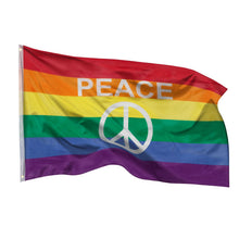 Carica l'immagine nel visualizzatore di Gallery, PHENO FLAGS - bandiera della pace, resistente alle intemperie con 2 occhielli in metallo - bandiera di pace colorata 90 