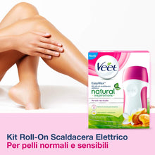 Carica l'immagine nel visualizzatore di Gallery, Veet Kit Roll-on Scaldacera Professionale Easy Wax Natural Inspiration, Inclusi Rullo Scaldacera Elettrico, 1 Ricarica d