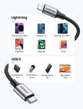 Carica l'immagine nel visualizzatore di Gallery, UGREEN USB C to Lightning Cable MFi Certified Fast Charging PD 18W (1M)