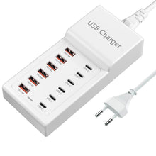 Carica l'immagine nel visualizzatore di Gallery, Caricatore USB C a 12 porte, stazione di ricarica USB da 50W/10A [6 USBC + 6 USBA], caricatore multiporta per iPhone 16/