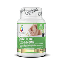 Carica l'immagine nel visualizzatore di Gallery, GONFIORE TRIPLA AZIONE - integratore per ridurre gonfiore e tensione addominale, aiuta a eliminare i gas in eccesso 60 c
