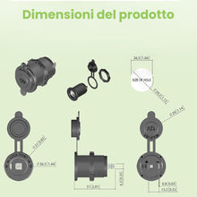 Carica l'immagine nel visualizzatore di Gallery, Offgridtec presa accendisigari 12V/24V con copertura, presa IP65 resistente alle intemperie per auto, camper, camion e u