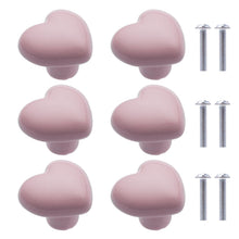 Carica l'immagine nel visualizzatore di Gallery, NAKUPENDA 6Pcs Manopole per Mobili Pomelli per Cassetti in Ceramica a Forma di Cuore Pomello in Ceramica per Cassetto Ca