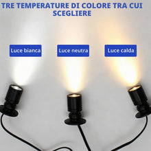 Carica l'immagine nel visualizzatore di Gallery, Set di 4 faretti LED – Luce bianca calda (3000K) per armadietti, quadri e illuminazione d'accento – 1W, mini faretto LED