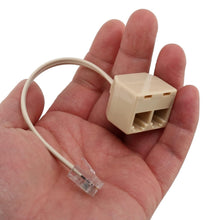 Carica l'immagine nel visualizzatore di Gallery, TECHZOCO Splitter Telefono RJ11 a Doppio Maschio con Cavo 10 cm, Adattatore 6P4C in Plastica, Beige