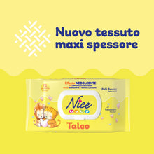 Carica l'immagine nel visualizzatore di Gallery, Nice Baby Talco Salviette per Cambio Pannolino, con Camomilla e Glicerina ad Effetto Addolcente sulla Pelle, Dermatologi