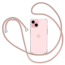 Carica l'immagine nel visualizzatore di Gallery, XTCASE Cover Trasparente per iPhone 15 con Cordino, Oro Rosa
