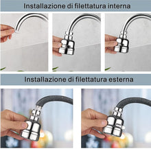 Carica l'immagine nel visualizzatore di Gallery, Aeratore Rubinetto Girevole 360° 3 Getti M22/M24
