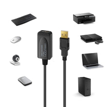 Carica l'immagine nel visualizzatore di Gallery, deleyCON 5m Cavo Attivo USB 2.0 Prolunga Attiva con Amplificatore di Segnale USB2.0 Ripetitore Cavo di Prolunga USB3.0 P