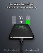 Carica l'immagine nel visualizzatore di Gallery, Anker Cavo USB C a Lightning 1m Nylon MFi Ricarica Rapida per iPhone