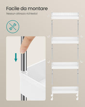 Carica l'immagine nel visualizzatore di Gallery, SONGMICS Carrello Portaoggetti a 4 Livelli, con Ruote
