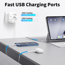Carica l'immagine nel visualizzatore di Gallery, Adattatore Presa Giapponese Italiana, 6 IN 1 Adattatore da viaggio Giappone con 4 USB, 2500W Tipo A Adattatori Presa Cin