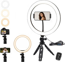 Carica l'immagine nel visualizzatore di Gallery, KILBY Ring Light da Tavolo 12" 30cm Regolabile per Selfie, Video, Foto, Tiktok - Lampada Led Anello per Smartphone con 3
