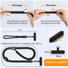 Carica l'immagine nel visualizzatore di Gallery, Cordino per Cellulare, Tracolla Regolabile e Laccetto da Polso