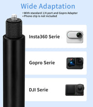 Carica l'immagine nel visualizzatore di Gallery, 150cm Invisible Selfie Stick Alluminio, Bastone Allungabile Autodifesa per Insta360,per GoPro,DJI, Action Camera,Bastone