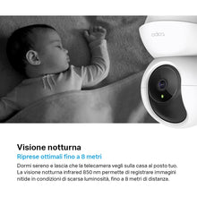 Carica l'immagine nel visualizzatore di Gallery, Tapo C200 FHD Telecamera WiFi Interno Videocamera Sorveglianza 360° PTZ
