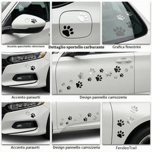 Carica l'immagine nel visualizzatore di Gallery, 8 Pcs 3D Cromato Impronta Zampa Cane Adesivi Auto Esterni Emblema Decorativo per Auto, Moto e Scooter (Argento, Nero)