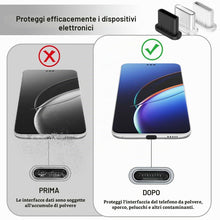 Carica l'immagine nel visualizzatore di Gallery, 30 Pezzi Tappo Antipolvere Cellulare Usb-C (Con 1 Spazzola E 1 Scatola), Nero/Bianco/Trasparente, Standard, Compatibile 