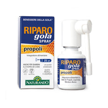 Carica l'immagine nel visualizzatore di Gallery, Naturando Riparo Gola Spray a base di Propoli ed estratti vegetali - Rapido Sollievo per Gola e Faringe - 25 ML