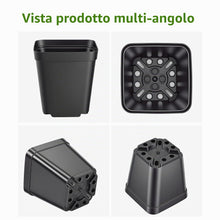 Carica l'immagine nel visualizzatore di Gallery, 100 Pezzi Vasetti per Piantine, Vasi da Semina Quadrati in Plastica con Fori di Drenaggio, Mini Vasi da Fiori per Succul