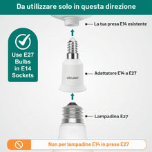 Carica l'immagine nel visualizzatore di Gallery, DiCUNO Adattatore da E14 a E27, Socket Converter Socket Adapter, 2 Pezzi
