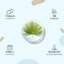 Carica l'immagine nel visualizzatore di Gallery, Serenoa Repens in 180 Capsule Vegetariane, 1 Capsula al Giorno (6 Mesi)