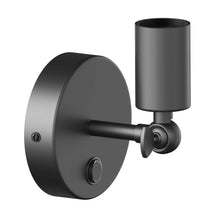 Carica l'immagine nel visualizzatore di Gallery, ledscom.de Lampada da parete FETRO, interruttore, nero opaco, rotonda, 1x E27 max. 60W