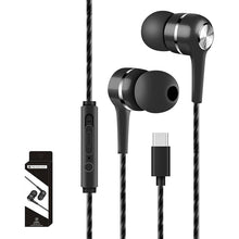 Carica l'immagine nel visualizzatore di Gallery, Cuffie con Filo, Auricolari con Filo USB C con Microfono, Hi-Fi Stereo Auricolari USB C con filo In-Ear Cuffie (Nero)