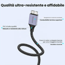 Carica l'immagine nel visualizzatore di Gallery, MOGOOD Cavo Tipo C a Micro B 3.0 Cavo Hard Disk USB C 0.5M 10Gbps