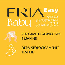 Carica l'immagine nel visualizzatore di Gallery, Fria Easy Baby Salviette per Cambio Pannolino, con Aloe Vera ed Estratto di Miele ad Effetto Idratante sulla Pelle, Derm