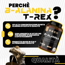 Carica l'immagine nel visualizzatore di Gallery, Beta Alanina da 1000mg | Integratore alimentare a base di B-Alanina con Vitamina B1 e B6 | T-Rex Integratori 120 compres