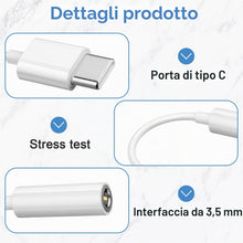Carica l'immagine nel visualizzatore di Gallery, 2 Pezzi Adattatore USB C A Jack 3,5mm, Cavo Aux Dongle Type C, Con DAC Chip Per Laptop Tablet Smartphone, Convertitore A