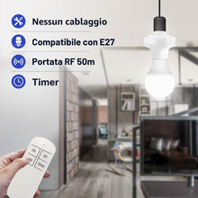 Carica l'immagine nel visualizzatore di Gallery, QIACHIP E27 Portalampada con Telecomando 433Mhz