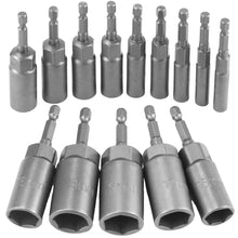 Carica l'immagine nel visualizzatore di Gallery, 14 Pezzi Chiavi a Bussola Dadi per Avvitatore a Percussione 6-19mm Kit