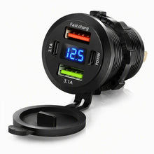 Carica l'immagine nel visualizzatore di Gallery, Presa USB 12V/24V 66W per Auto, 4 Porte PD 30W QC 3.1