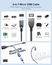 Carica l'immagine nel visualizzatore di Gallery, ANDTOBO [2 pezzi] Adattatore Micro USB OTG 2 in 1 con alimentazione per Fire Stick/Host Dispositivi ecc-Nero
