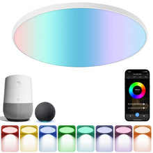 Carica l'immagine nel visualizzatore di Gallery, HOTUT Plafoniera LED Soffitto con RGB, Lampada con Telecomando e Controllo APP, Plafoniera Led Soffitto 24W, Plafoniera 