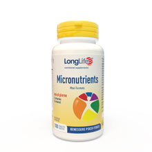 Carica l'immagine nel visualizzatore di Gallery, LongLife® Micronutrients 100 tav | Multivitaminico | Alto dosaggio | Benessere psicofisico | Sostegno immunitario, psico